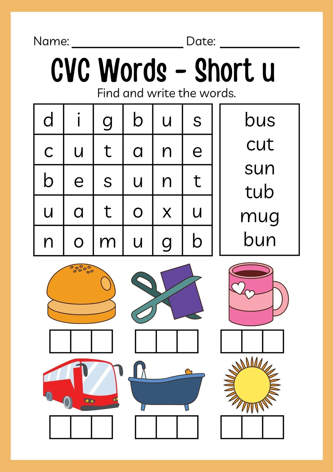 Page 2 Customize 131 Kindergarten Cvc Worksheets Templates Online Canva