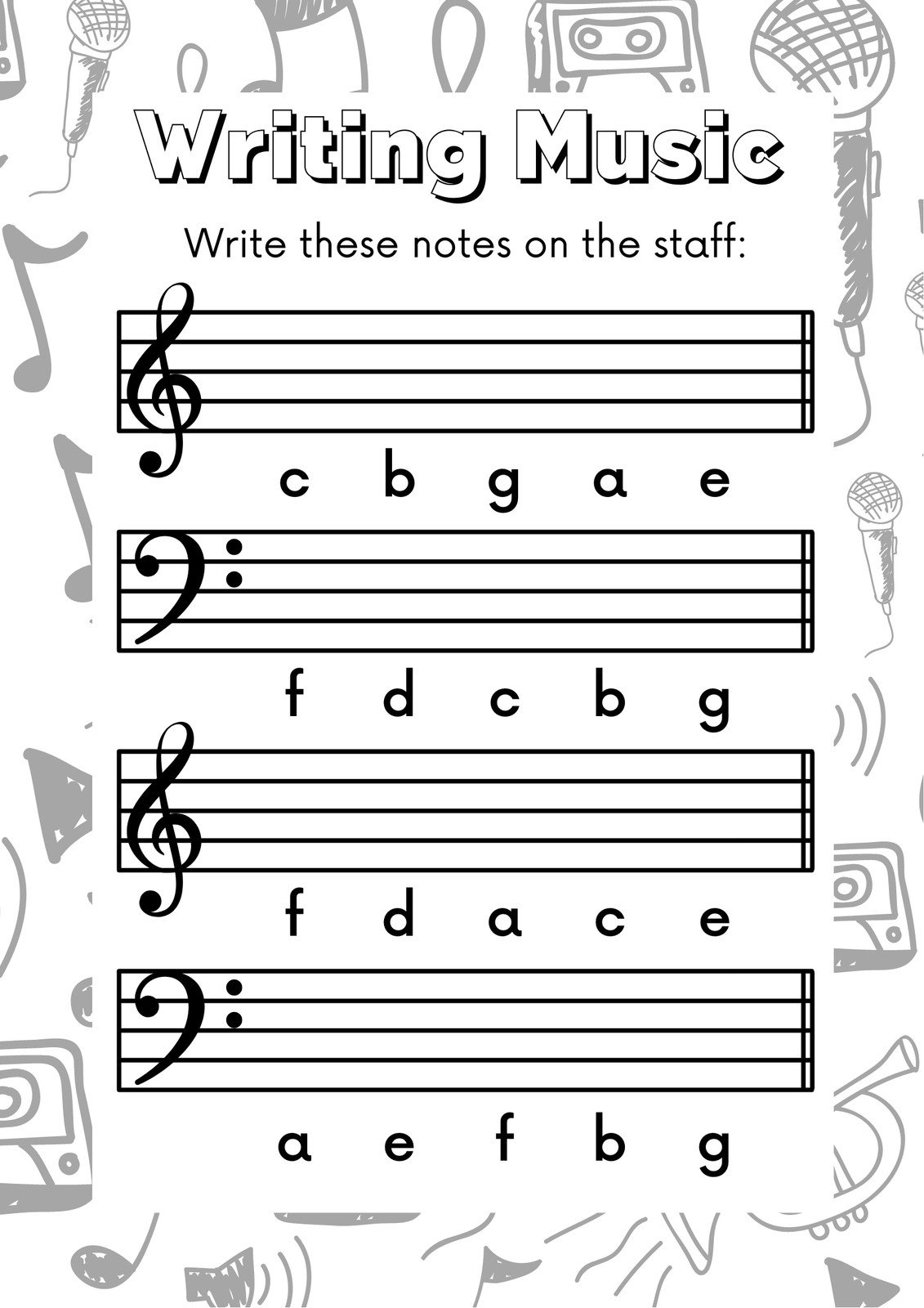 Page 2 Free Music Worksheet Templates To Edit And Print Canva