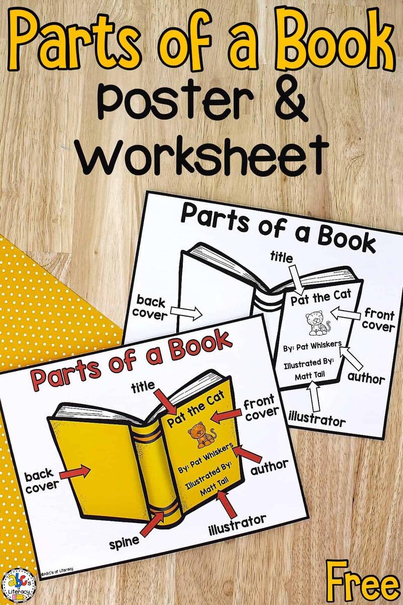 Parts Of A Book Poster Worksheet Free Printables Parts Of A Book Printables Simple Living Creative Learning