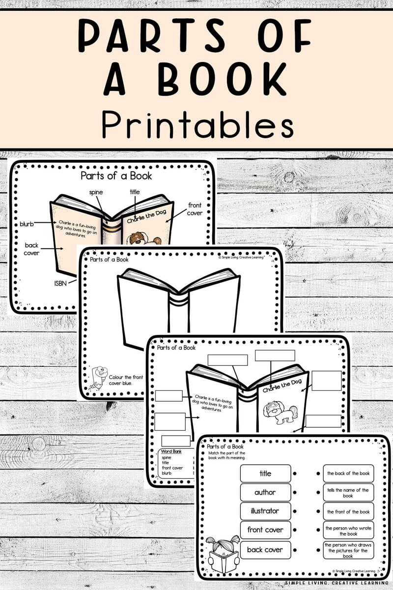 Parts Of A Book Printables Simple Living Creative Learning Parts Of A Book Printables Simple Living Creative Learning