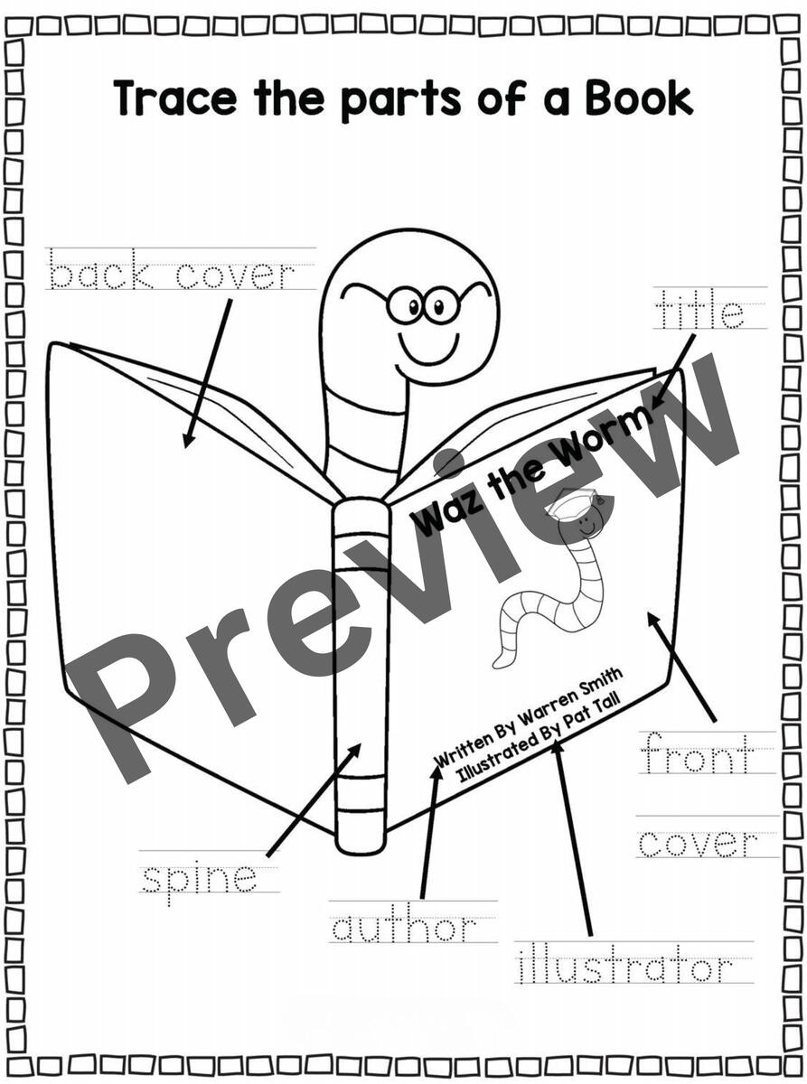 Parts Of A Book Worksheets Vocabulary PreK K 1st 2nd 3rd 4th 5th 6th Teaching Resources Parts Of A Book Worksheets Vocabulary PreK K 1st 2nd 3rd 4th 5th 6th Teaching Resources