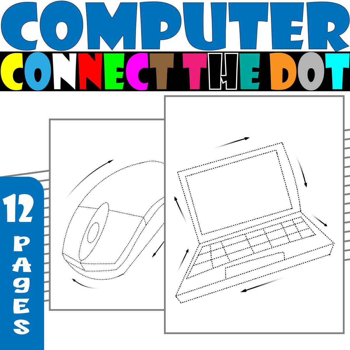 Parts Of A Computer Connect The Dots Computer Coloring And Connect Activitie Made By Teachers