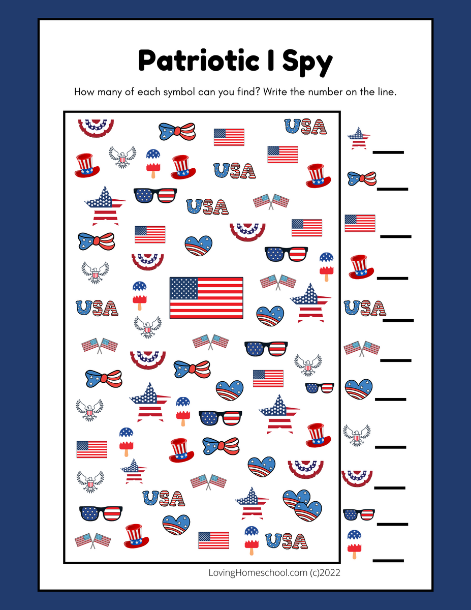 Patriotic I Spy Printables LovingHomeschool Patriotic I Spy Printables LovingHomeschool