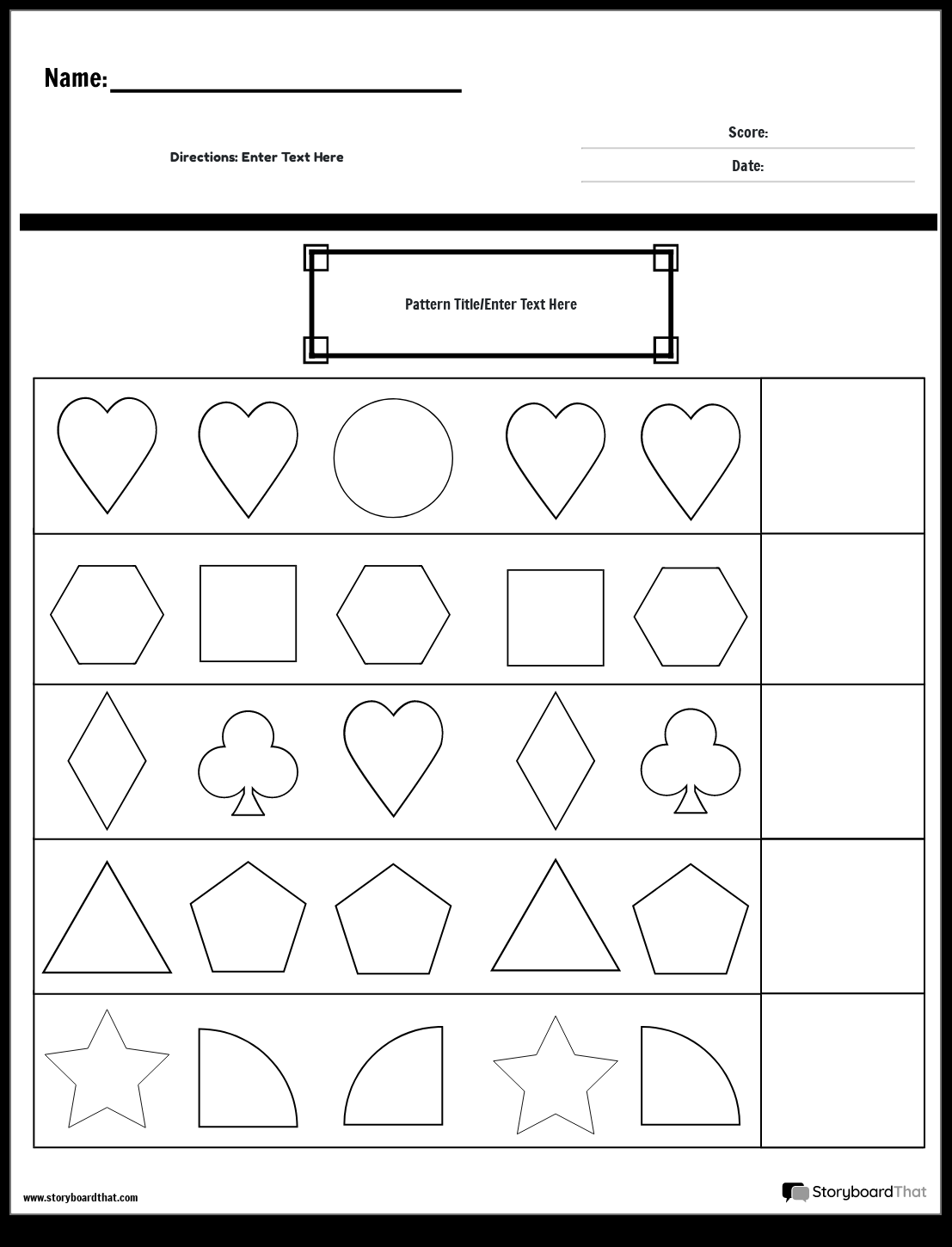 Pattern Worksheets Free Printables By Storyboard That Pattern Worksheets Free Printables By Storyboard That