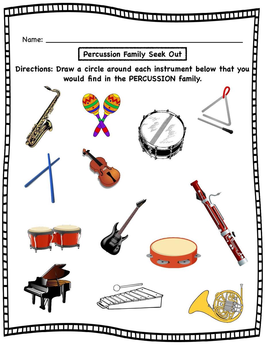 Percussion Instrument Family Worksheets Identify Label Centers Assessment Percussion Instrument Family Worksheets Identify Label Centers Assessment