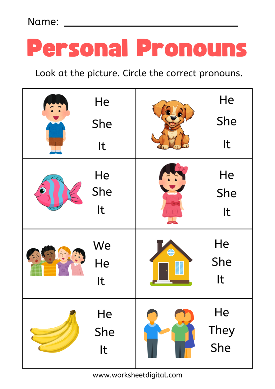 Pronoun Worksheets Games4esl Worksheets Library