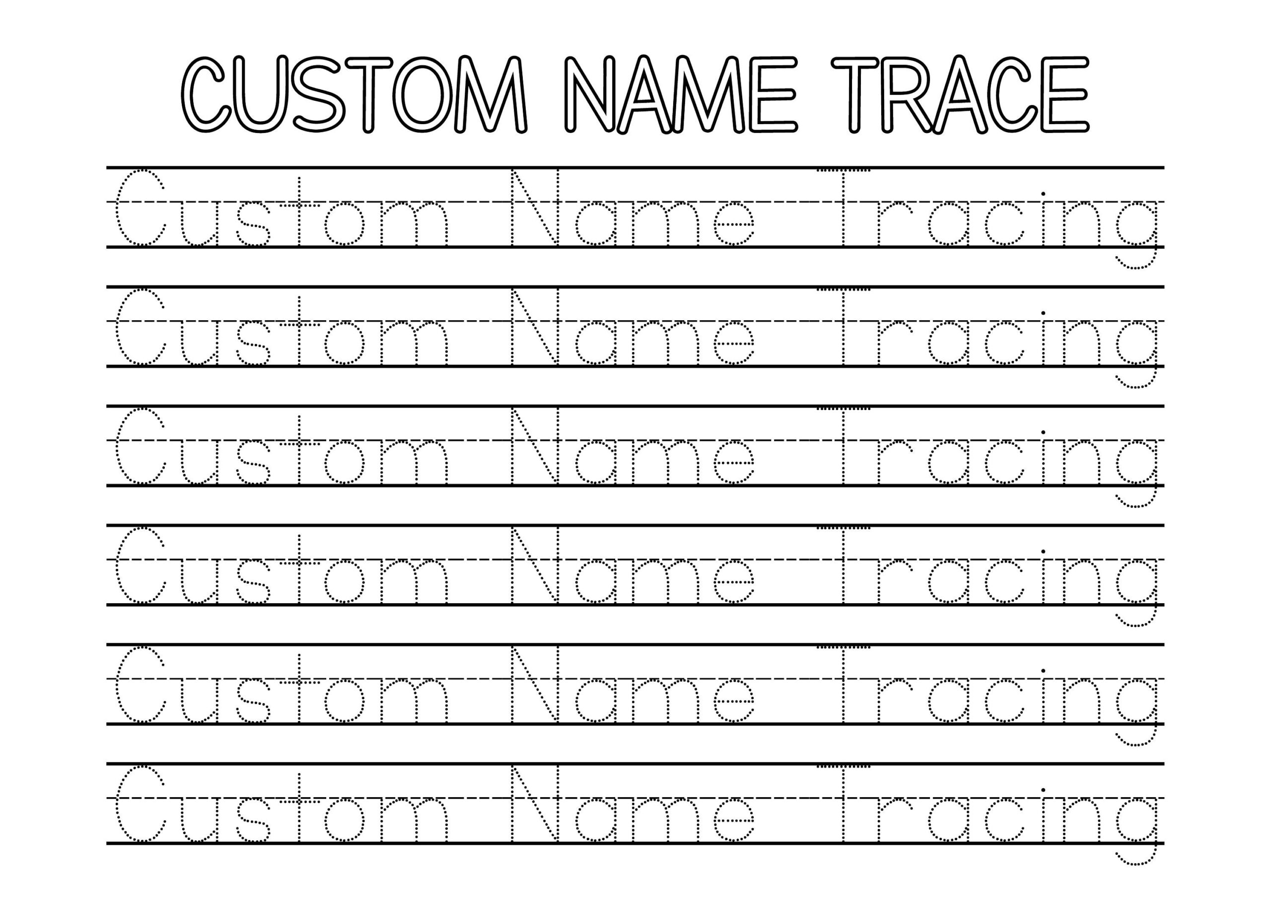 Personalized White Board For Kids Name Custom Name Tracing Worksheet Preschool Name Writing Practice Sheets Indented Handwriting Practice For Kids