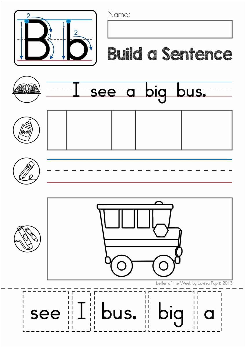 Phonics Letter Of The Week B Build A Sentence Cut And Paste Activity With CVC