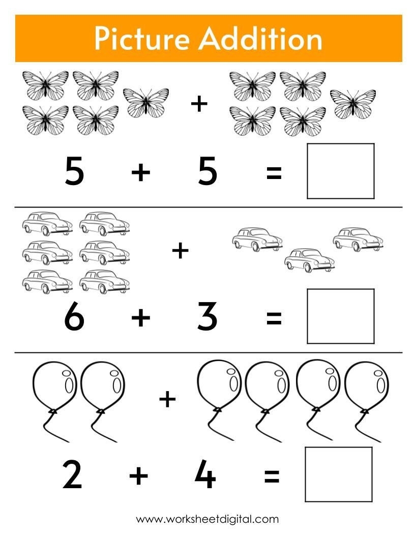 Picture Addition Worksheets Preschool Kindergarten Math Printable Etsy New Zealand Picture Addition Worksheets Preschool Kindergarten Math Printable Etsy New Zealand