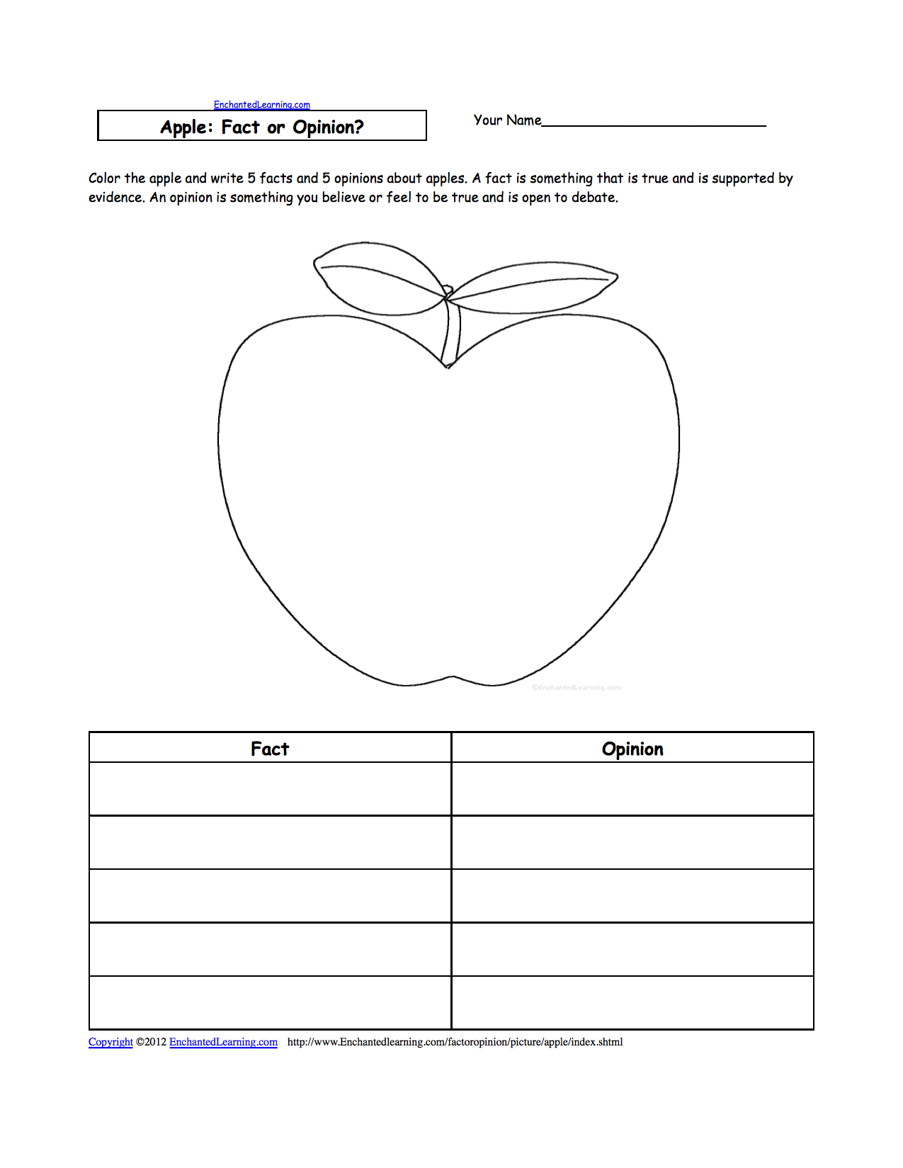 Picture Fact Or Opinion Worksheets To Print EnchantedLearning Picture Fact Or Opinion Worksheets To Print EnchantedLearning