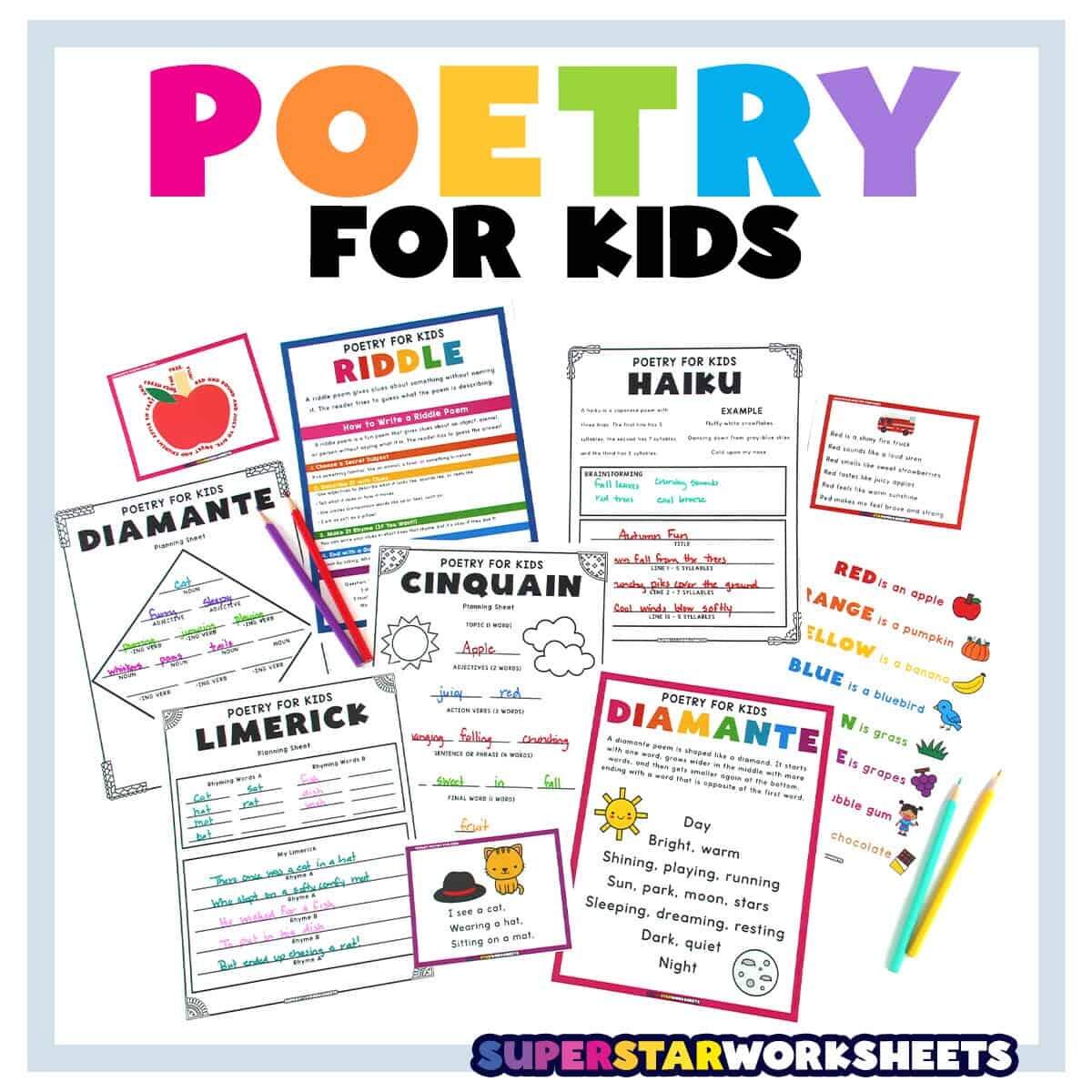 Poetry For Kids Superstar Worksheets Poetry For Kids Superstar Worksheets