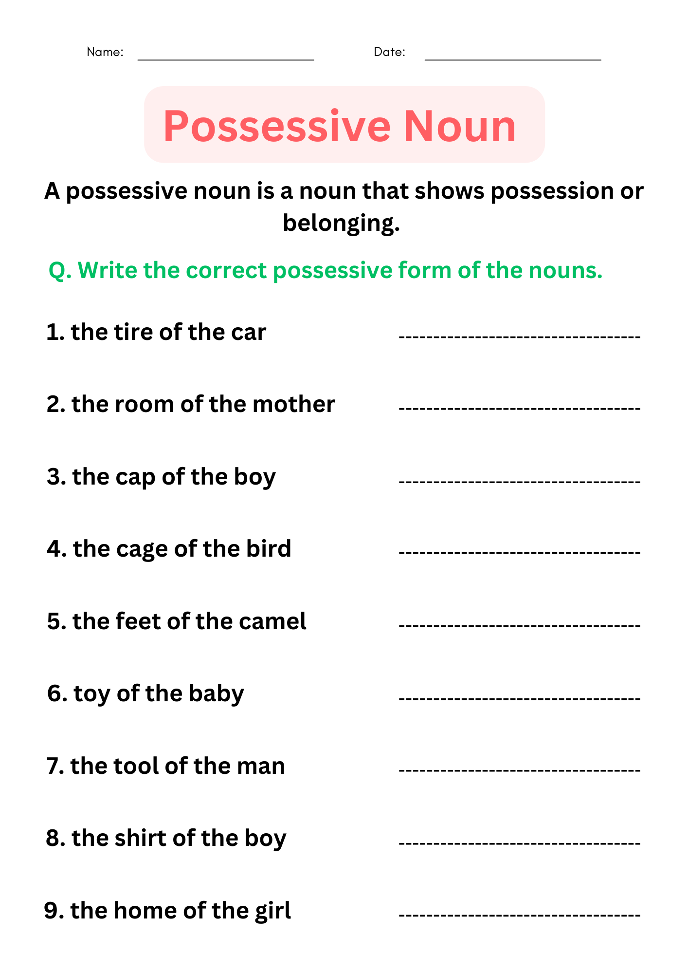 Possessive Nouns Worksheets With Answers Digital And Printable For Grade 4 5 Teaching Resources