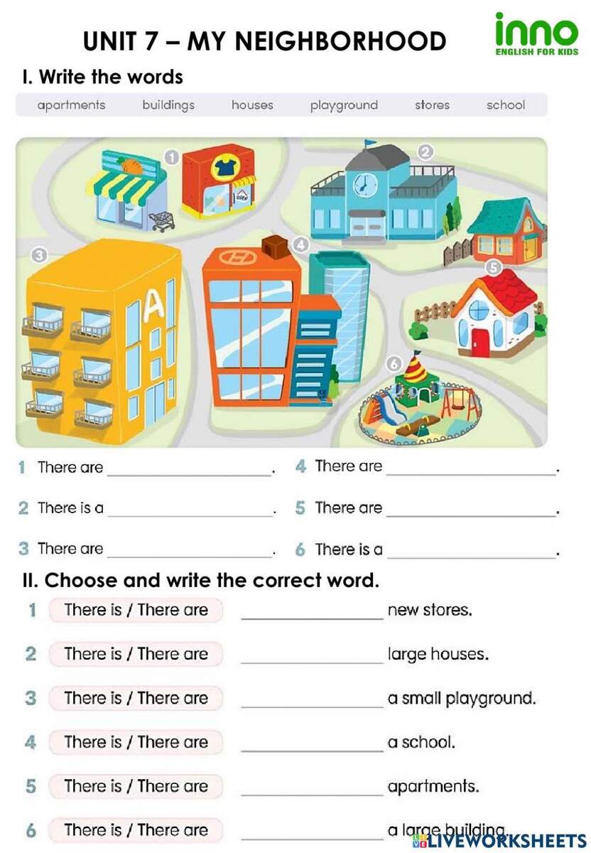 Pre Kids Unit 7 My Neighborhood Worksheet Worksheets Library
