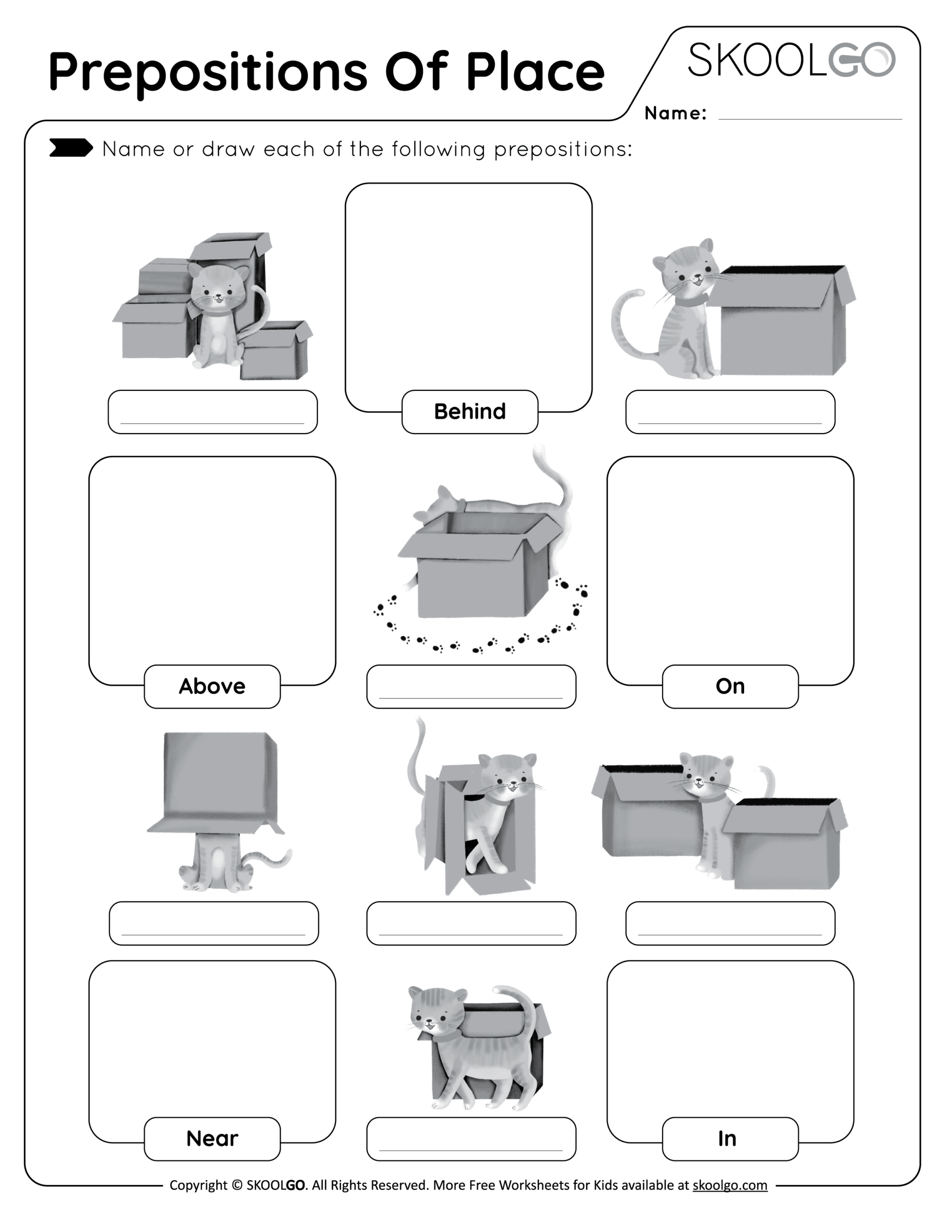 Prepositions Of Place Free Worksheet SKOOLGO Preposition Of Place Made By Teachers
