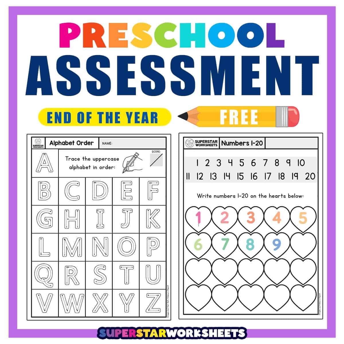 Preschool Assessment Superstar Worksheets Free Pre School Assessment Templates WordLayouts