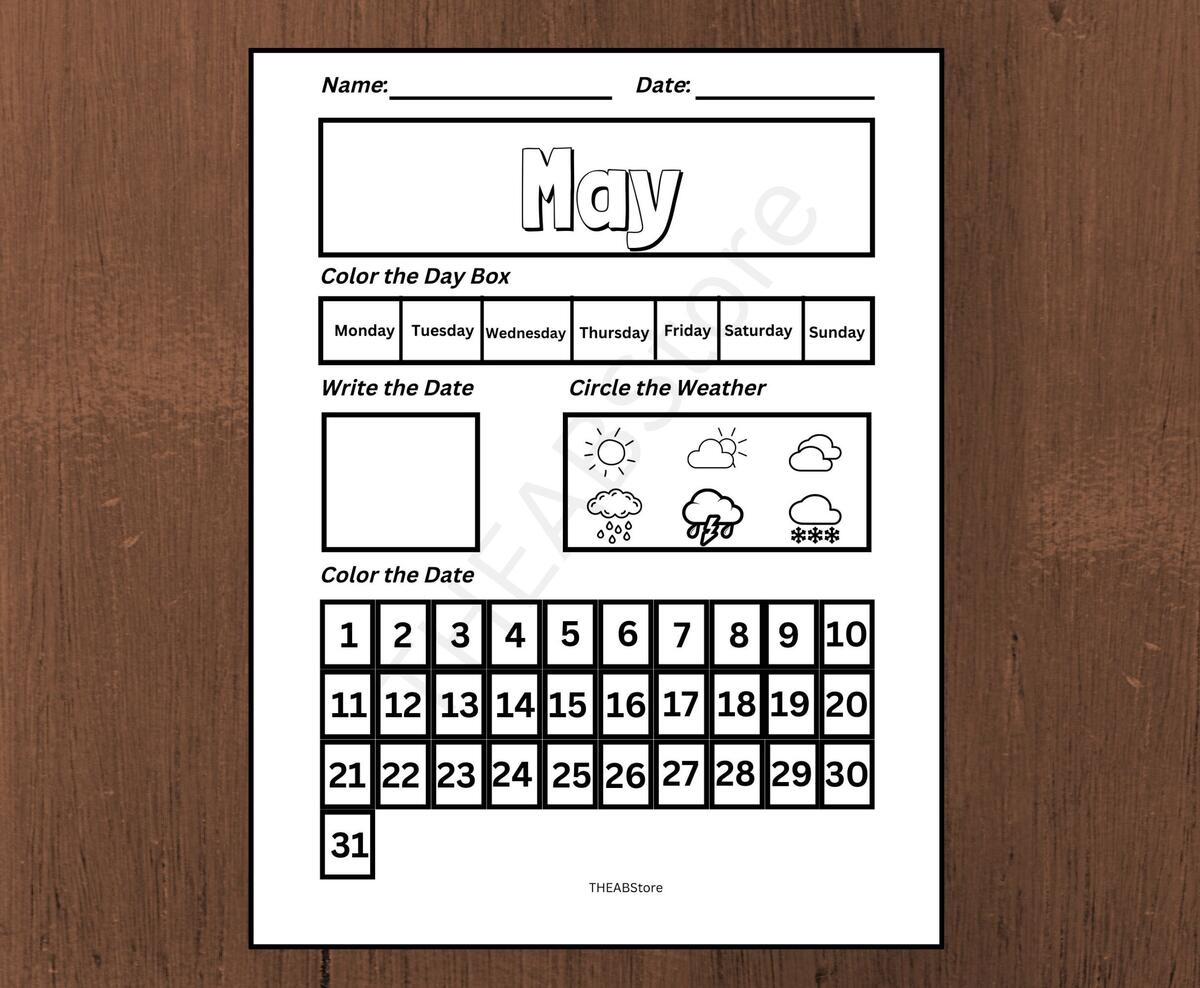 Free Printable June Calendar Worksheet For Kids The Artisan Life