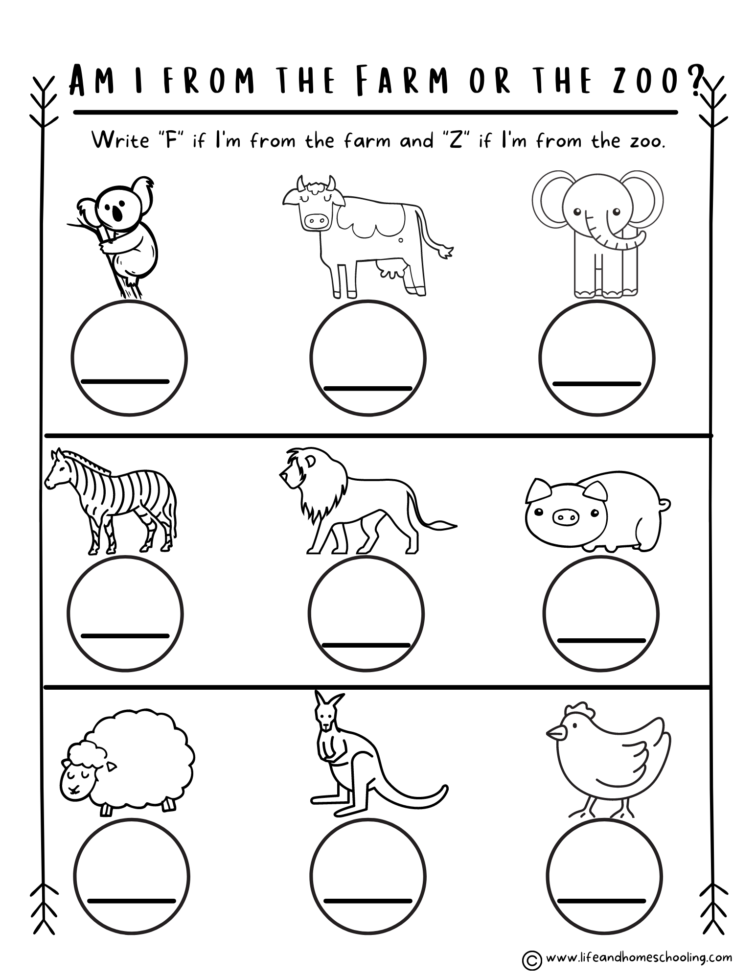 Animal Words Worksheet For Kindergarten Free