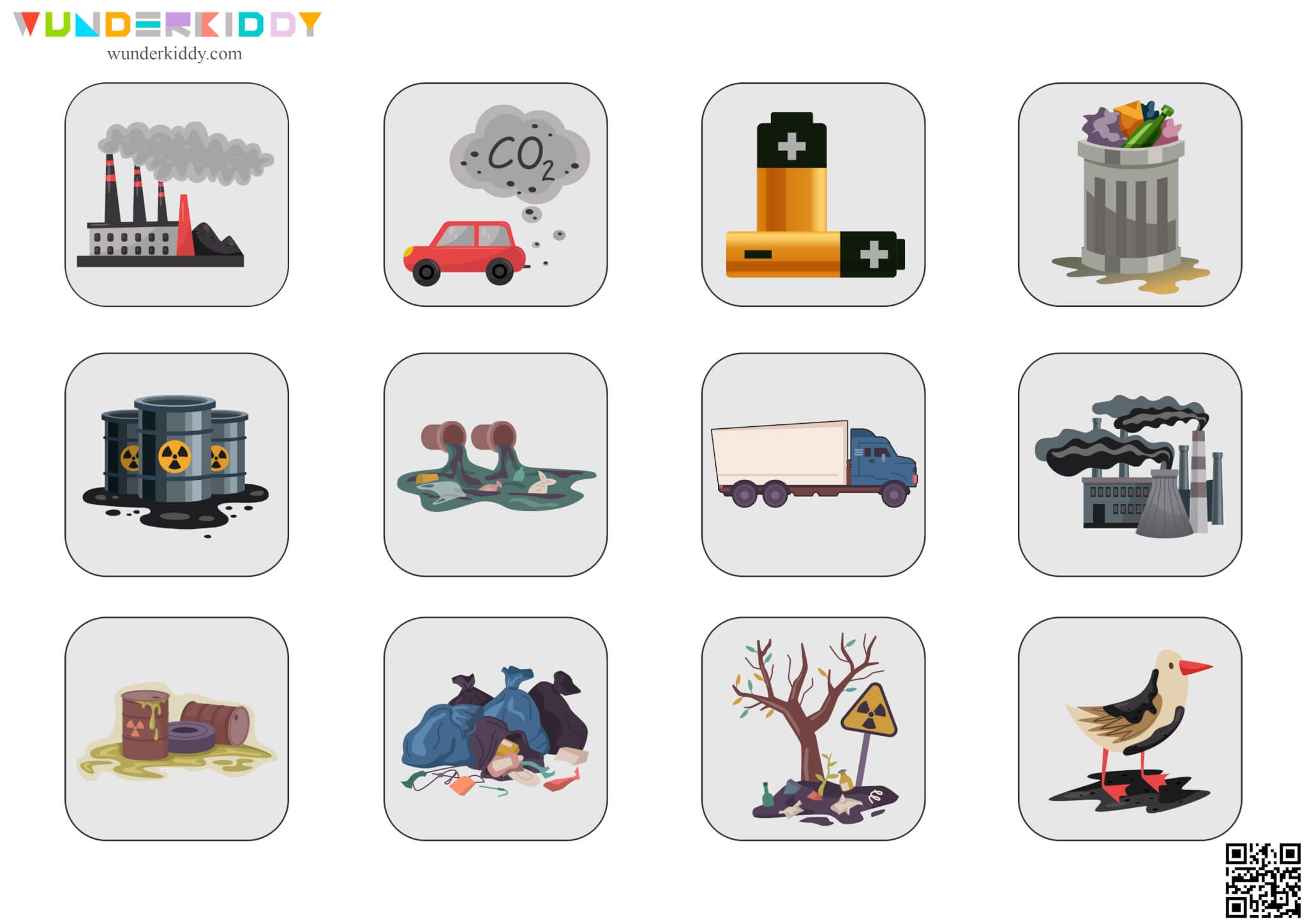 Printable Air Pollution Environmental Sorting Preschool Game