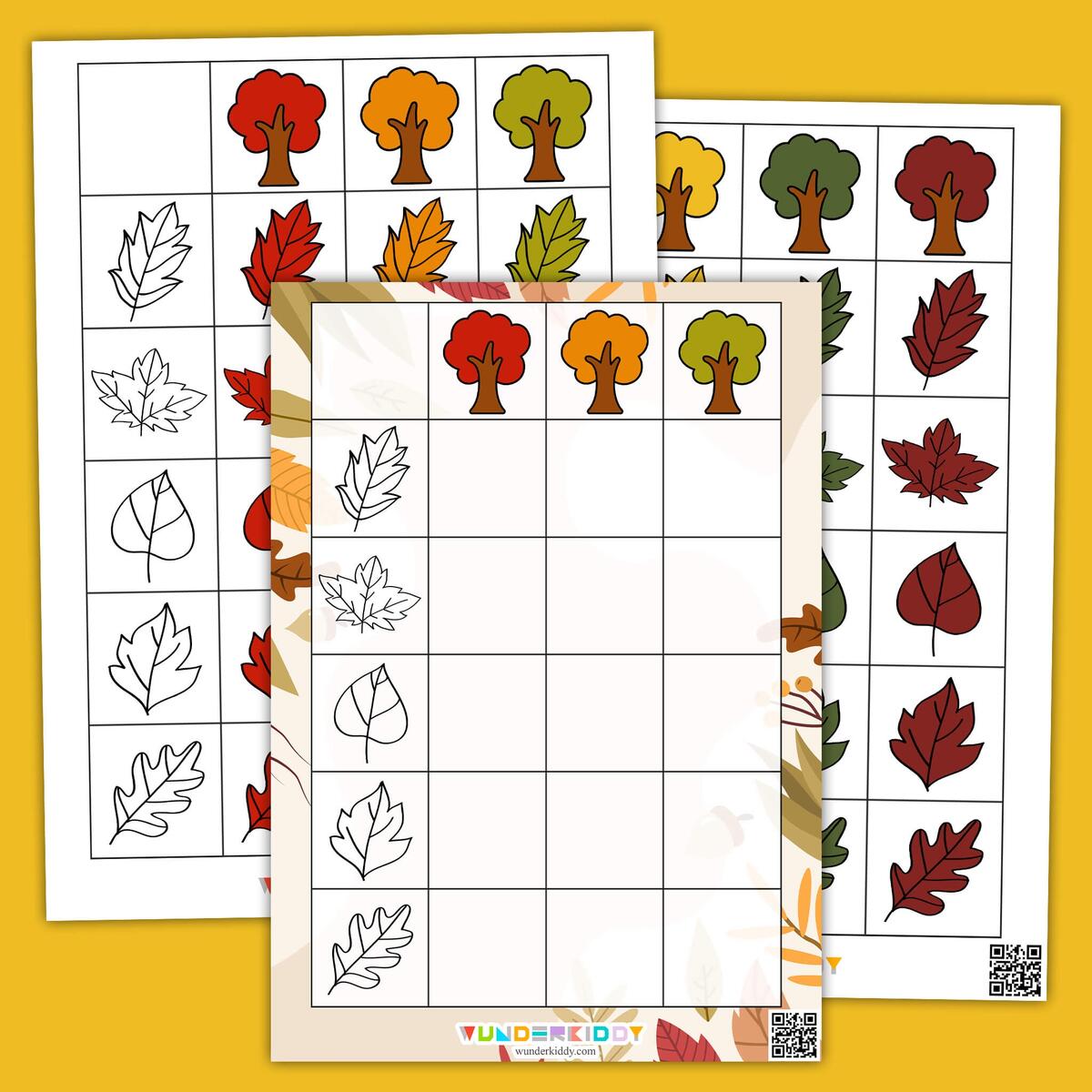 Printable Autumn Leaves Color Sorting Activity For Preschool