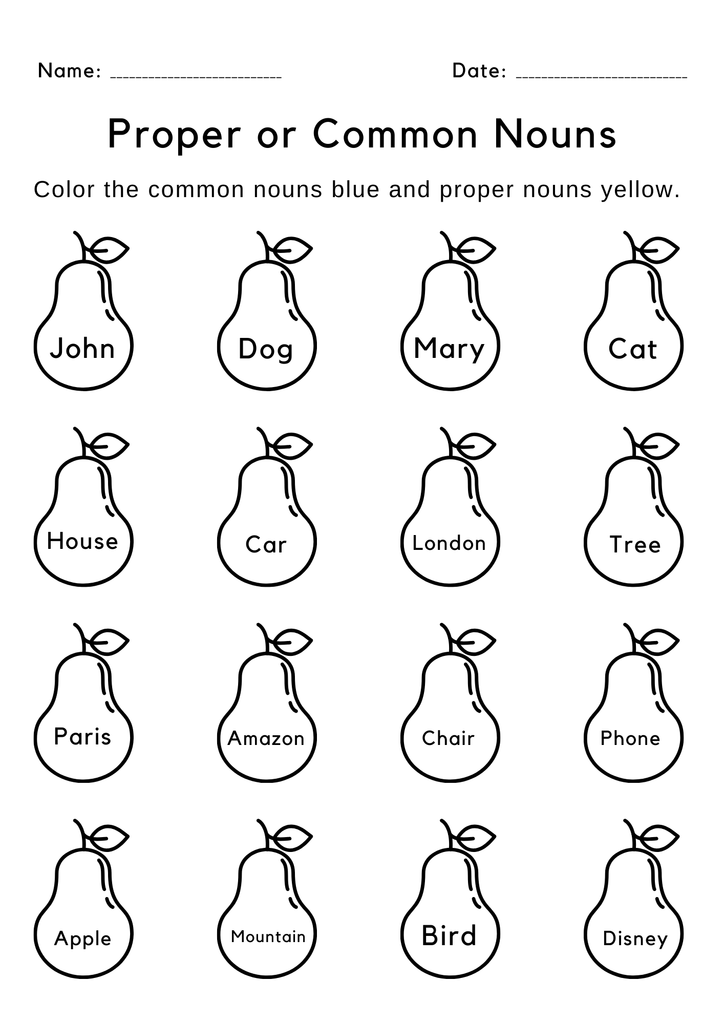 Printable Common Noun And Proper Nouns Worksheet For Grade 1 Made By Teachers Printable Common Noun And Proper Nouns Worksheet For Grade 1 Made By Teachers