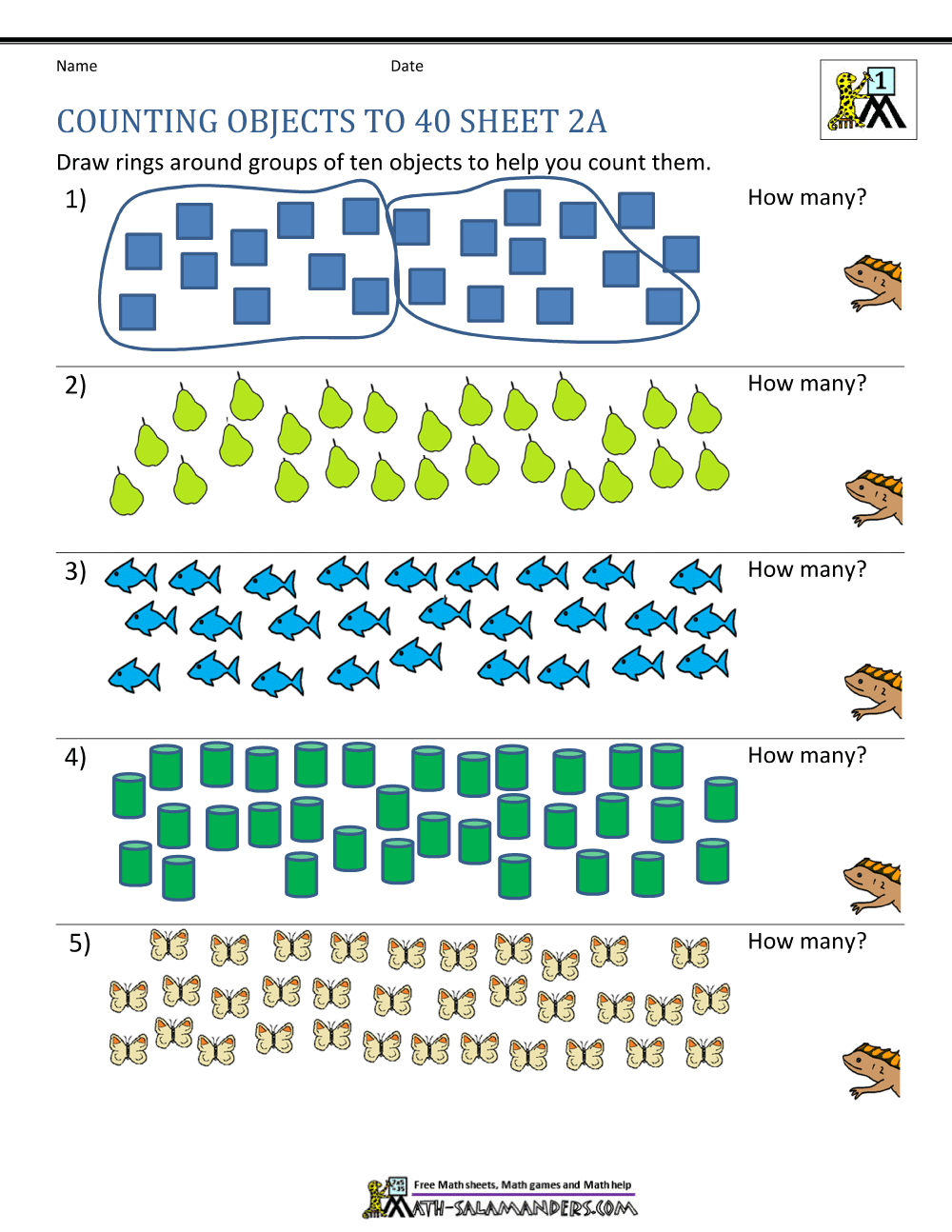 Free Printable Number Matching Worksheets For Kindergarten And Preschool Count And Match 1 10 MegaWorkbook