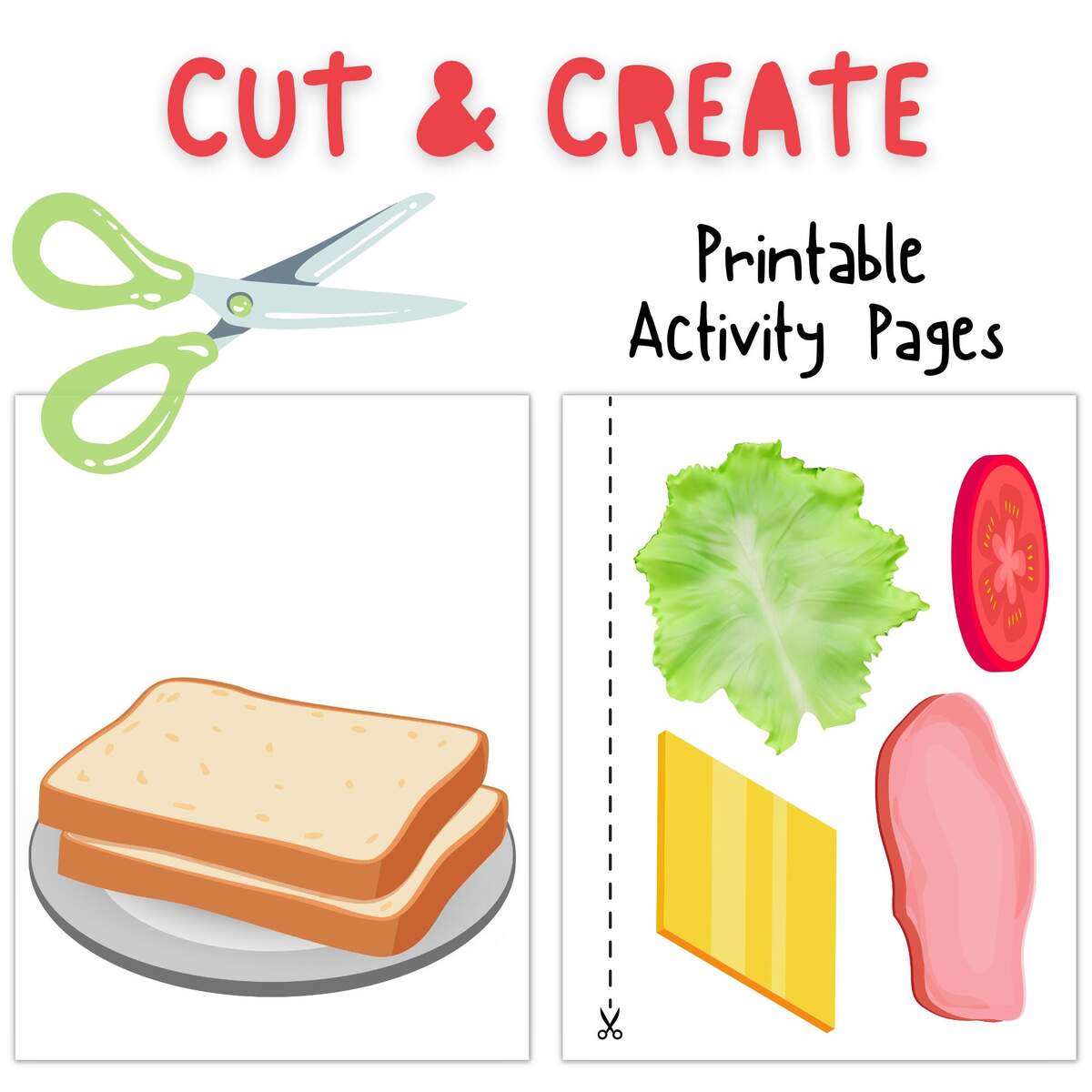 Printable Food Assembly Kit Sandwich Cut And Create Printable Crafts For Kids Etsy Printable Food Assembly Kit Sandwich Cut And Create Printable Crafts For Kids Etsy