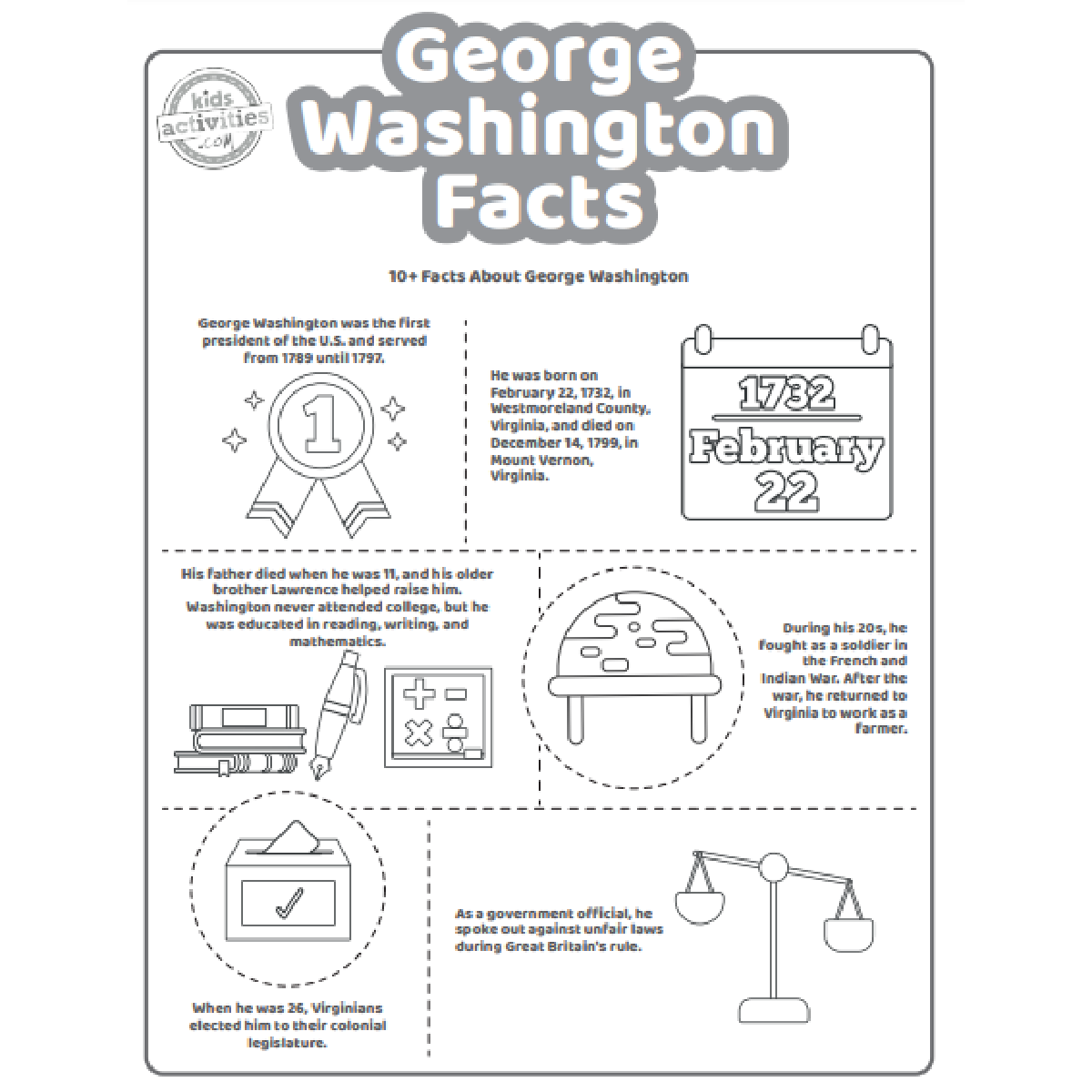 Printable George Washington Facts For Kids Kids Activities Blog Printable George Washington Facts For Kids Kids Activities Blog