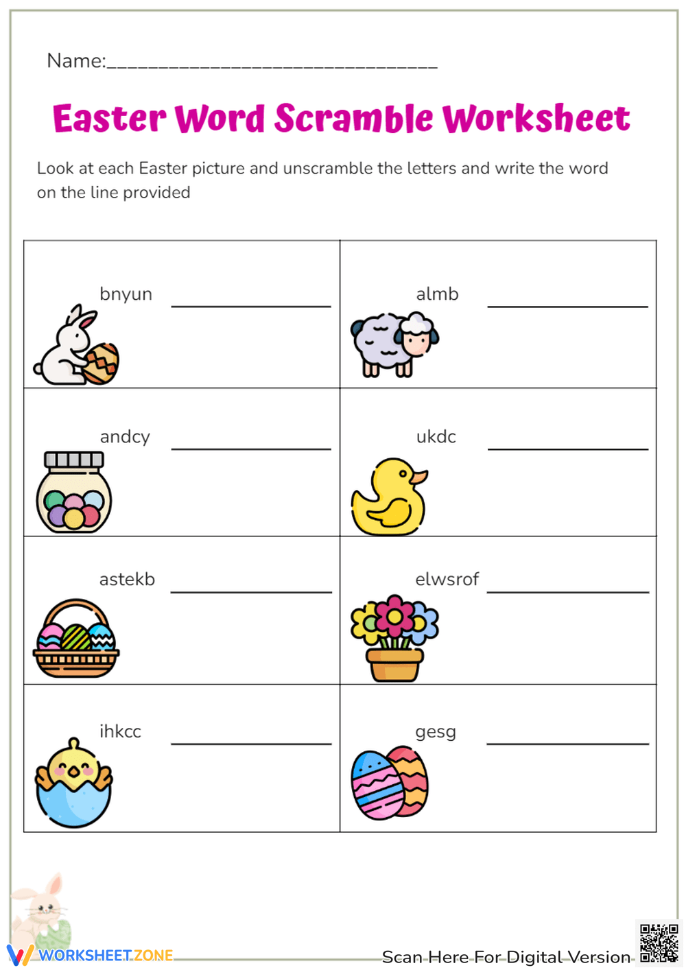 Printable Grade 1 Word Scramble Worksheets Download