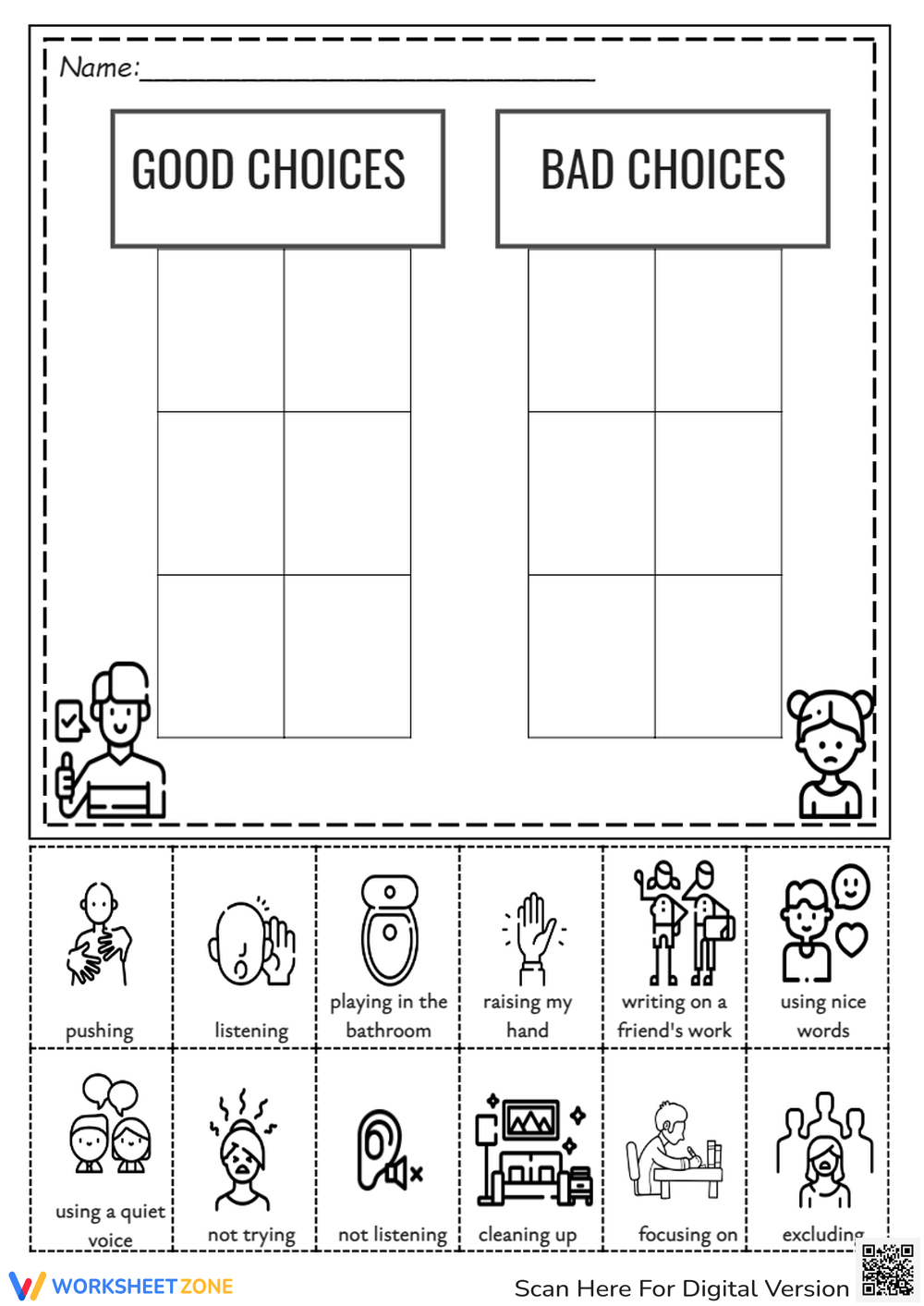 Printable Kindergarten Behavior Worksheets Worksheets Printable Kindergarten Behavior Worksheets Worksheets