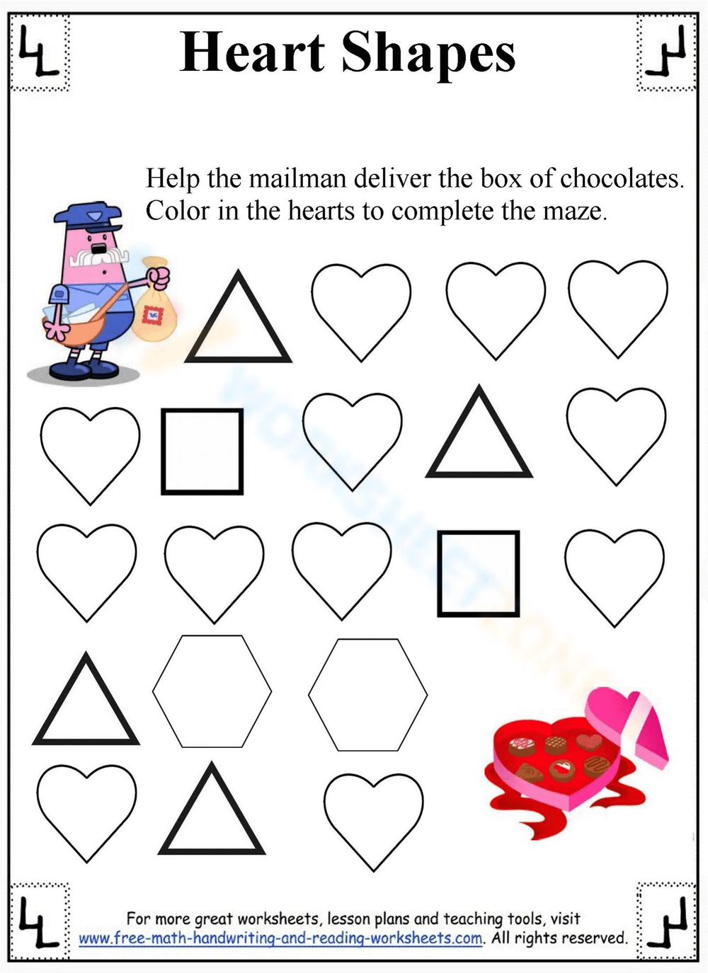 Printable Kindergarten Heart Shape Worksheets Download Printable Kindergarten Heart Shape Worksheets Download
