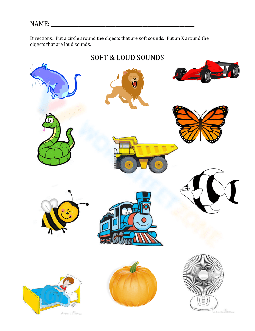 Printable Loud And Soft Sounds Worksheets Printable Loud And Soft Sounds Worksheets