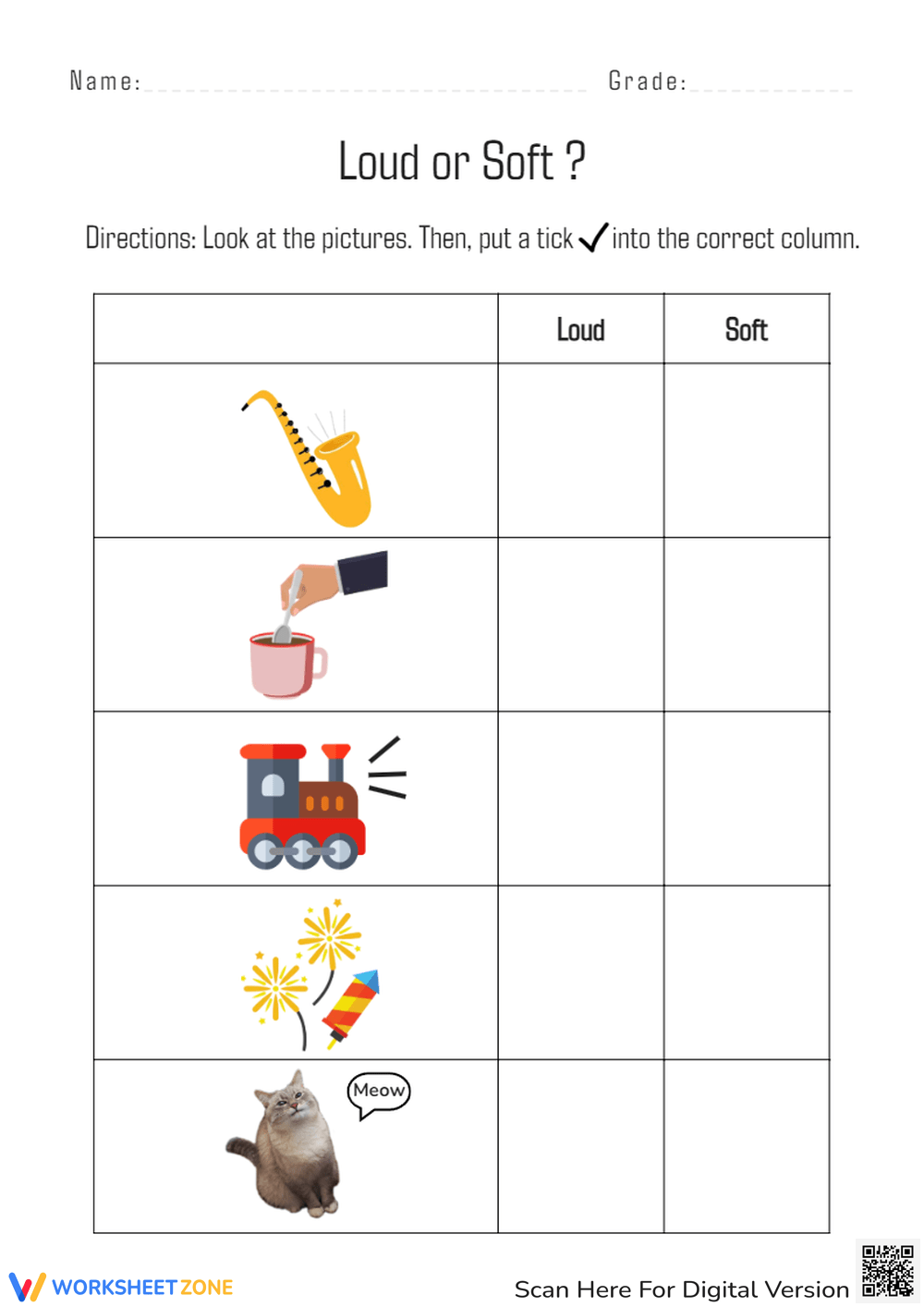 Printable Loud And Soft Sounds Worksheets Printable Loud And Soft Sounds Worksheets