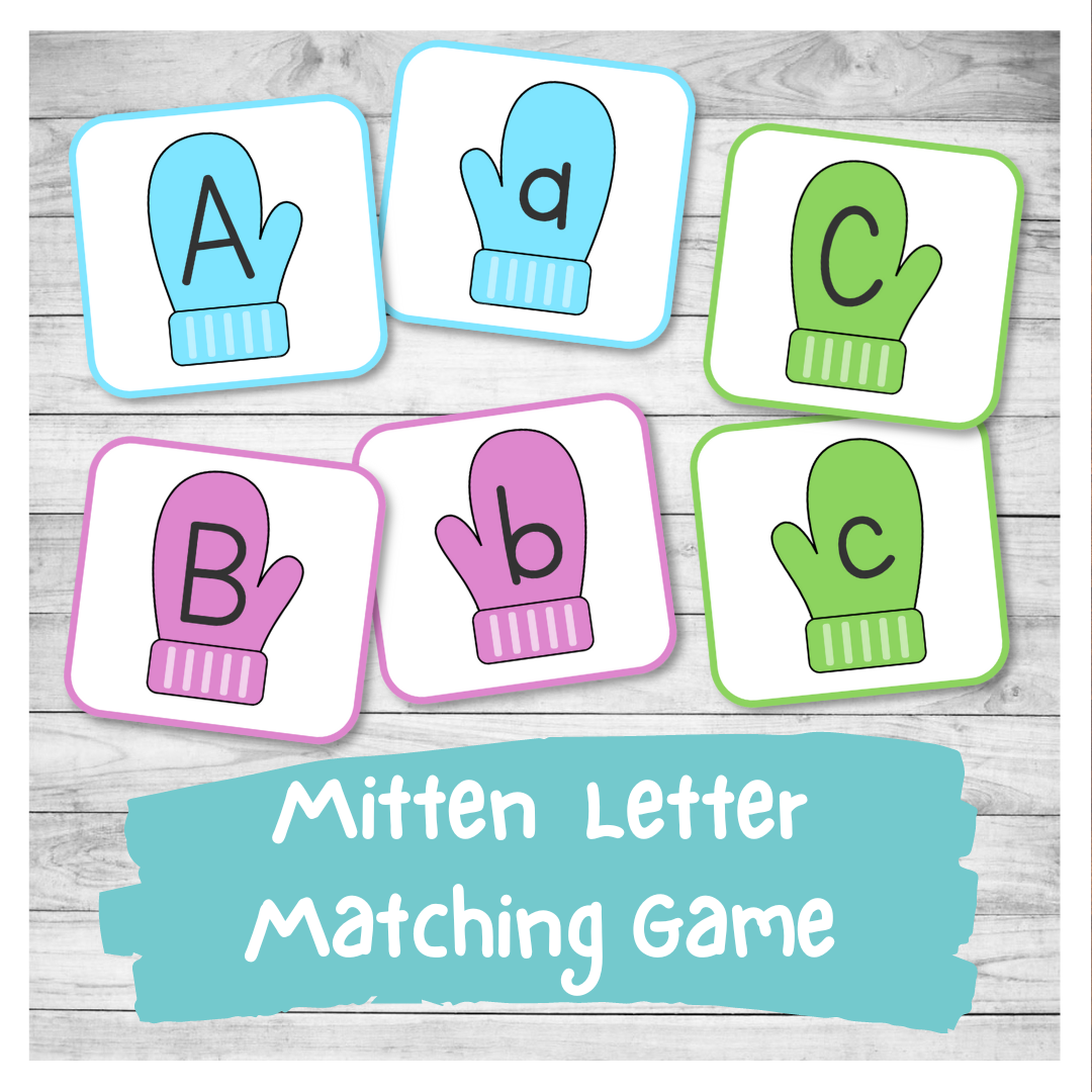 Printable Mitten Letter Matching Game Preschool And Kindergarten Nurtured Neurons