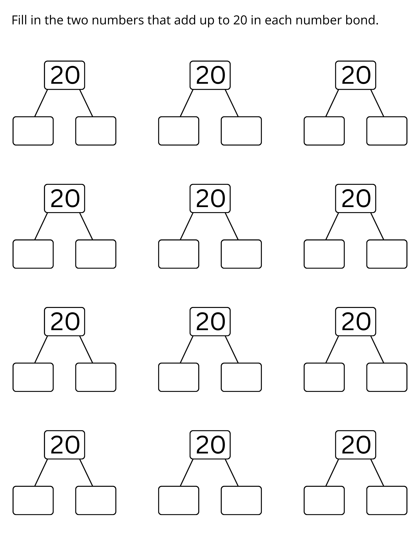 Printable Number Bonds To 20 Practical Activities Number Bonds To 20 Worksheet Made By Teachers Printable Number Bonds To 20 Practical Activities Number Bonds To 20 Worksheet Made By Teachers