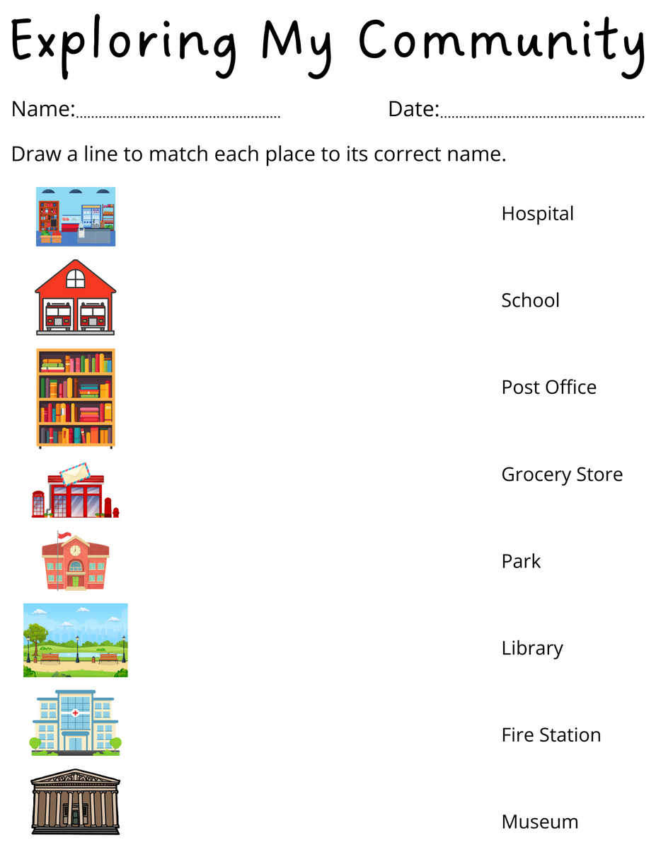 Printable Preschool Places In The Community Worksheets For Kindergarten Made By Teachers