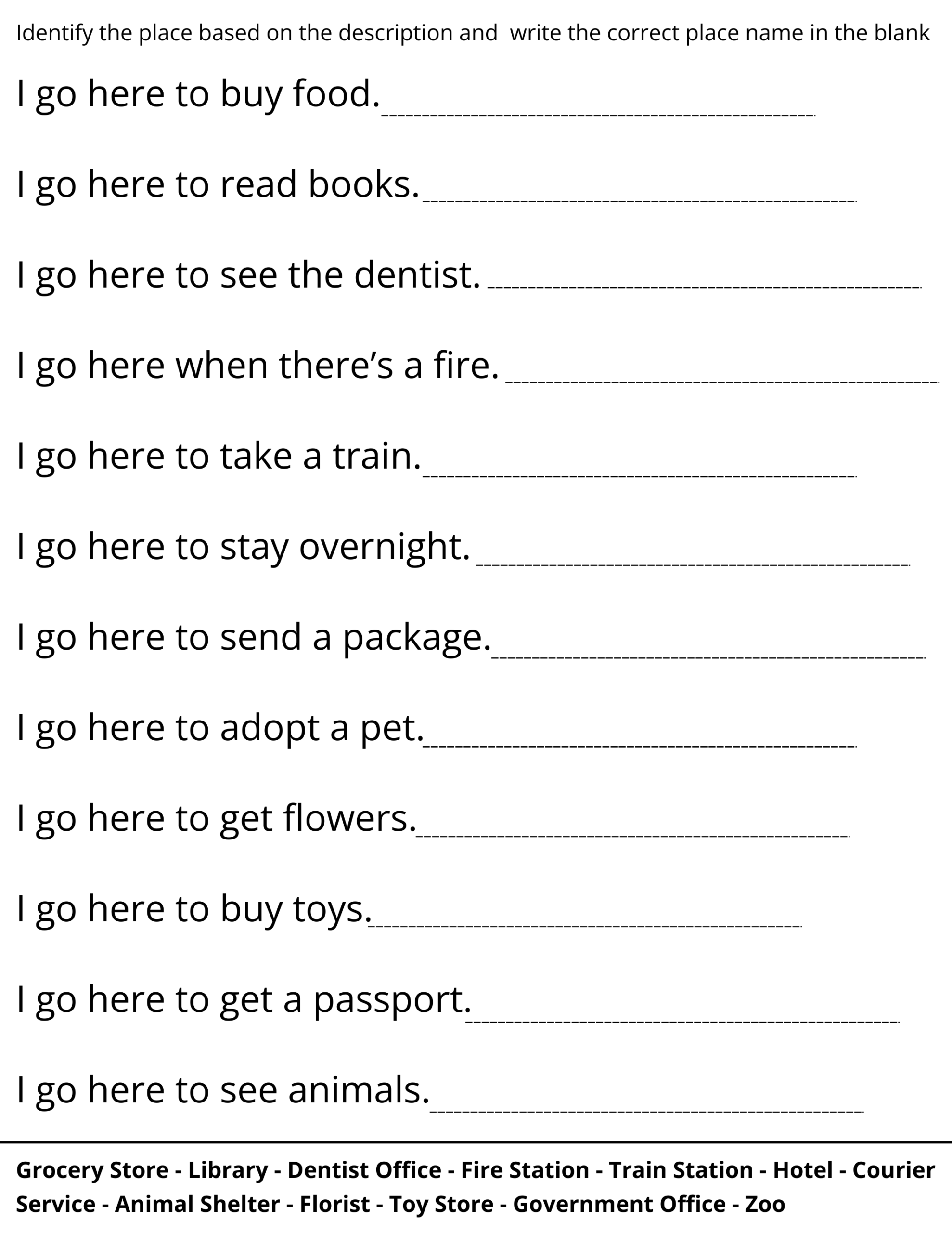 Printable Preschool Places In The Community Worksheets For Kindergarten Made By Teachers Printable Preschool Places In The Community Worksheets For Kindergarten Made By Teachers