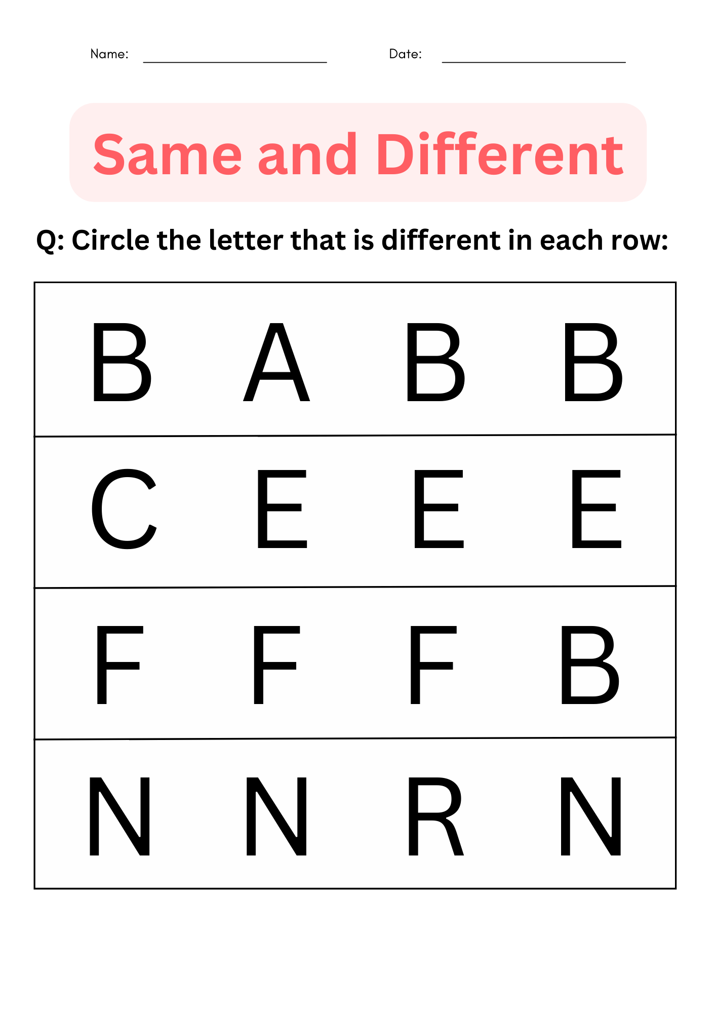 Printable Same And Different Worksheets For Kindergarten Made By Teachers Printable Same And Different Worksheets For Kindergarten Made By Teachers