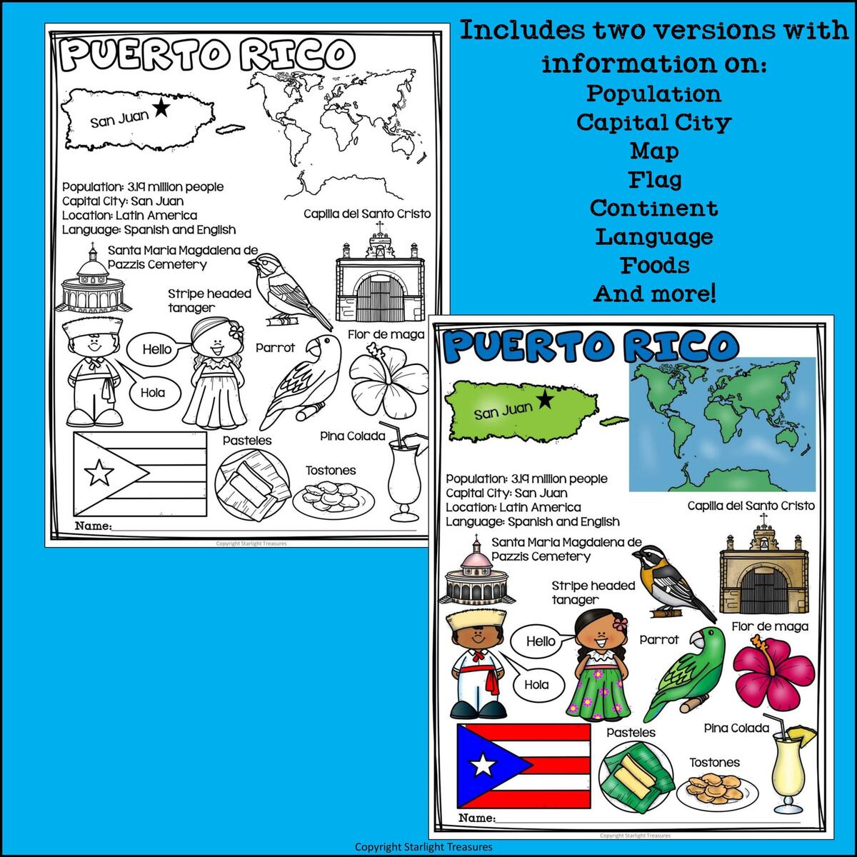 Puerto Rico Fact Sheet For Early Readers Made By Teachers Puerto Rico Fact Sheet For Early Readers Made By Teachers