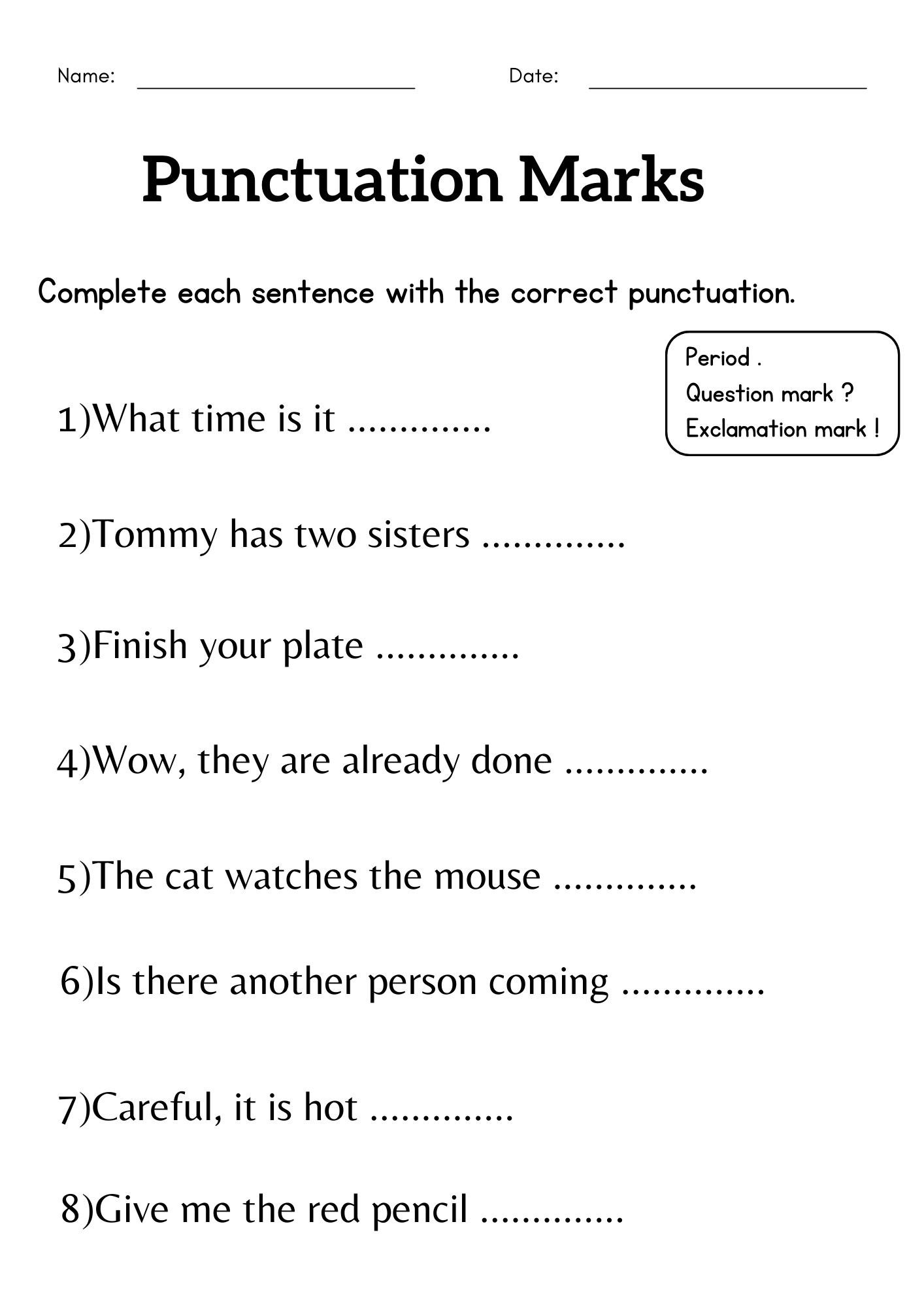 Punctuation Marks Worksheet For Grade 1 Or 2 Exclamation Mark Activity Made By Teachers Punctuation Marks Worksheet For Grade 1 Or 2 Exclamation Mark Activity Made By Teachers