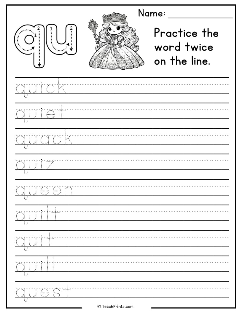 Qu Worksheets Free PDF Printables Teach Prints Qu Worksheets Free PDF Printables Teach Prints