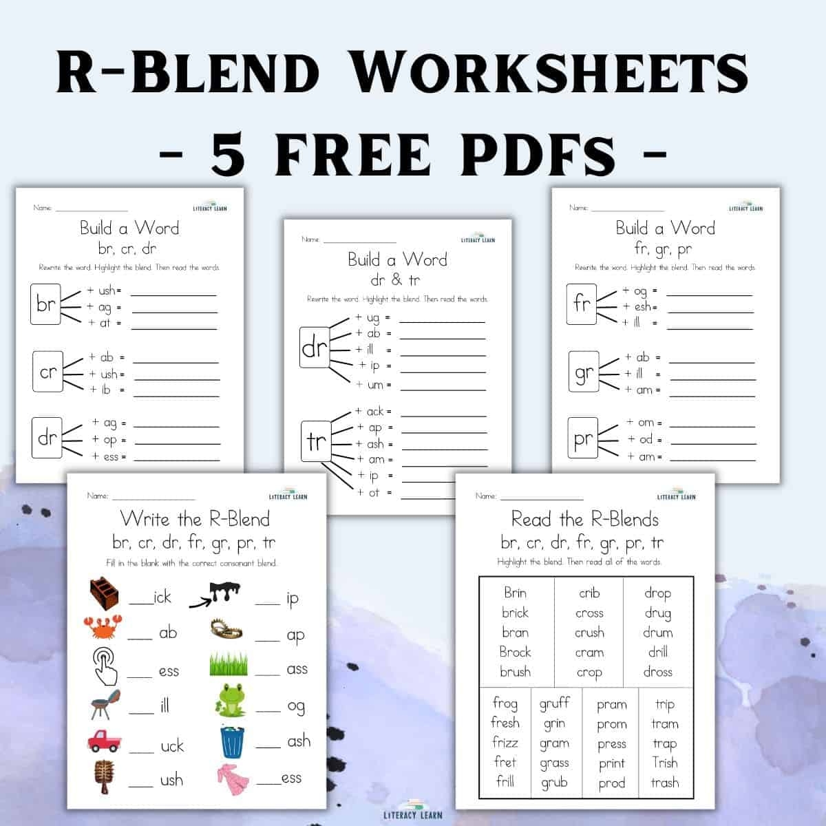 Free R Blend Worksheets Teach Prints