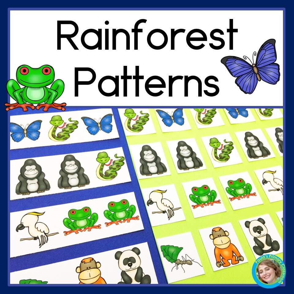 Rainforest Animal Patterns Math Centers With AB ABC And ABB Patterns Made By Teachers