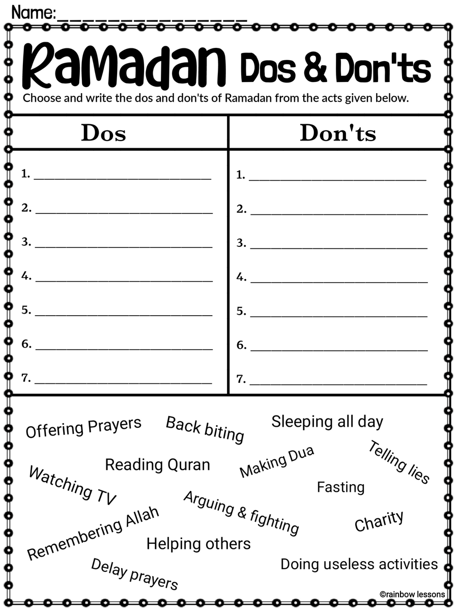Ramadan Activities Ramadan Writing Made By Teachers