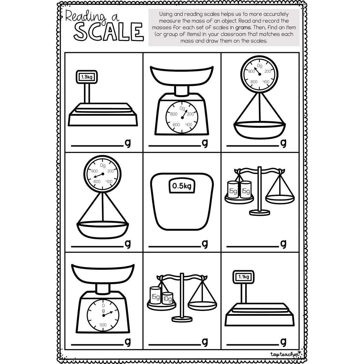 Reading A Scale Worksheet Top Teacher