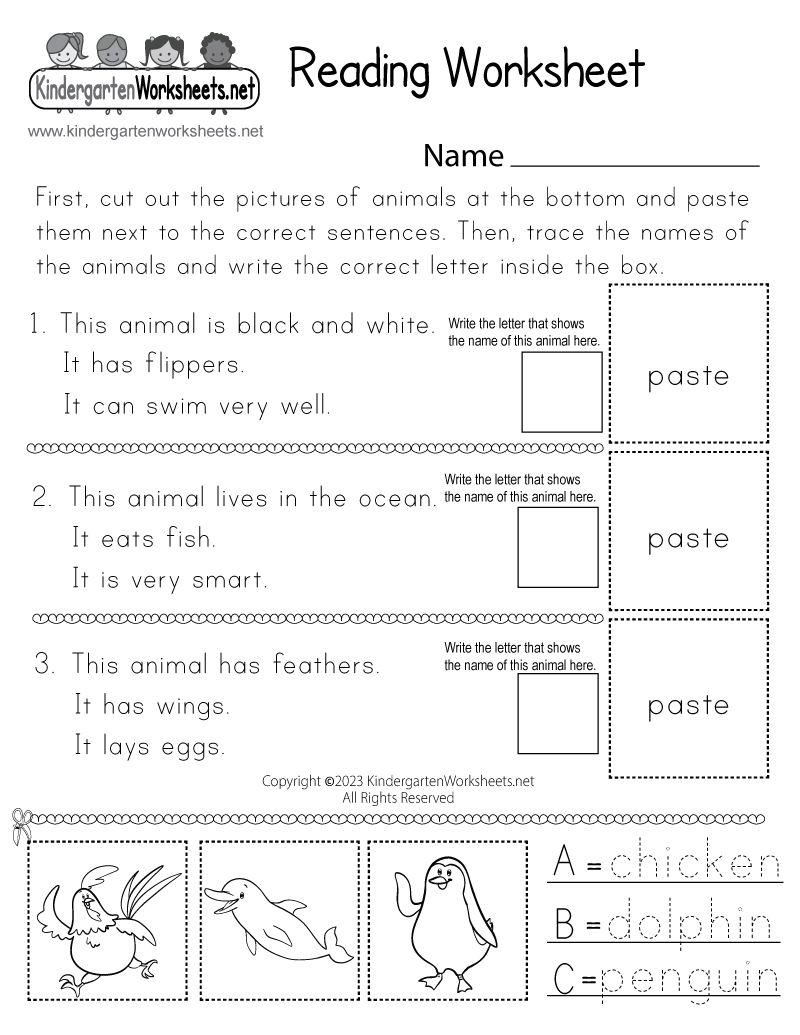 Kindergarten Reading Worksheets And Printables
