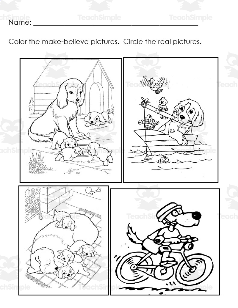 Realism Vs Fantasy Coloring Pages By Teach Simple