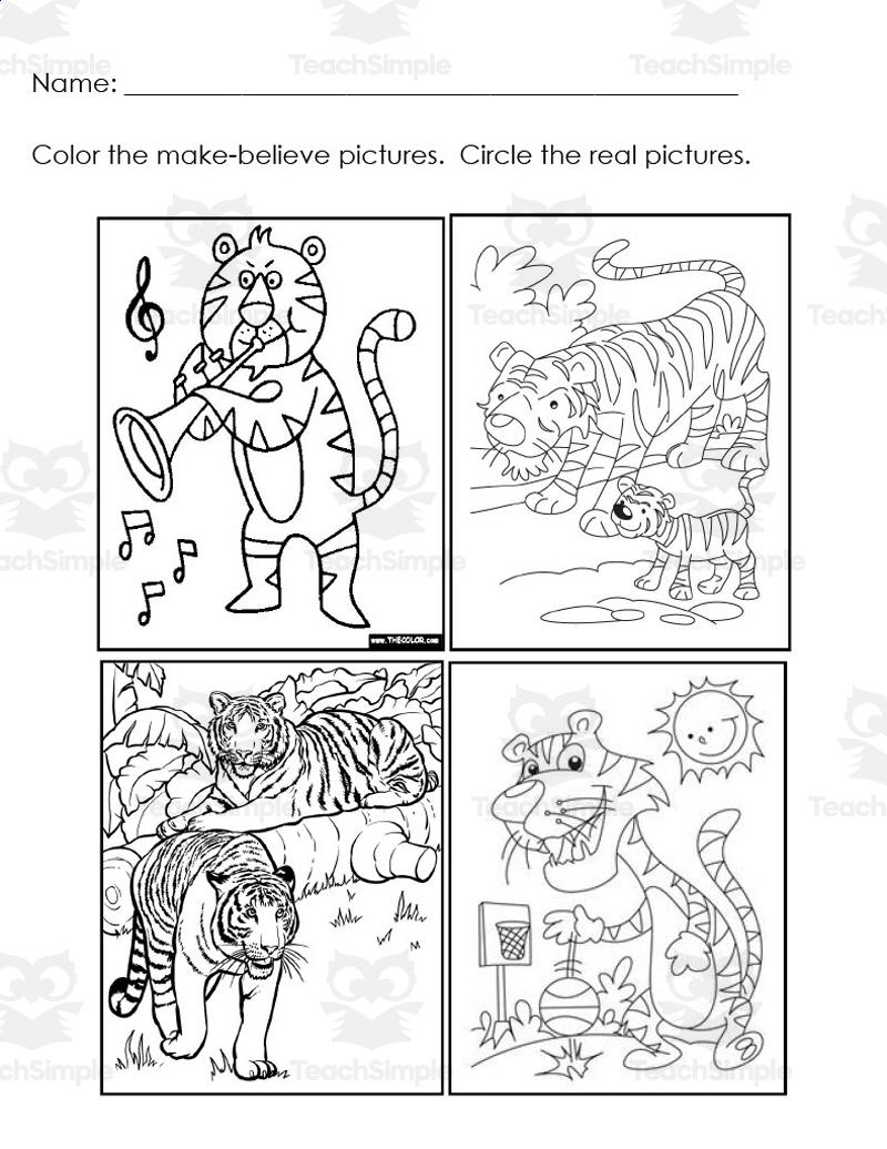 Realism Vs Fantasy Coloring Pages By Teach Simple