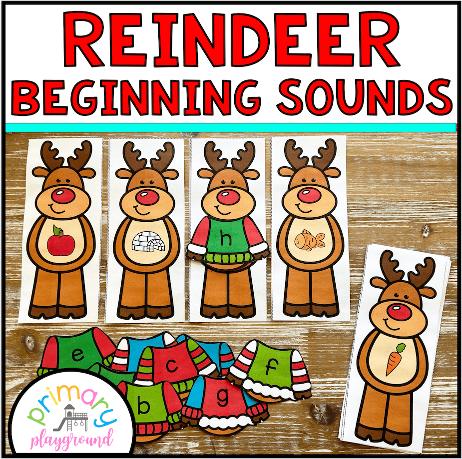 Reindeer Beginning Sounds Center Primary Playground Worksheets Library