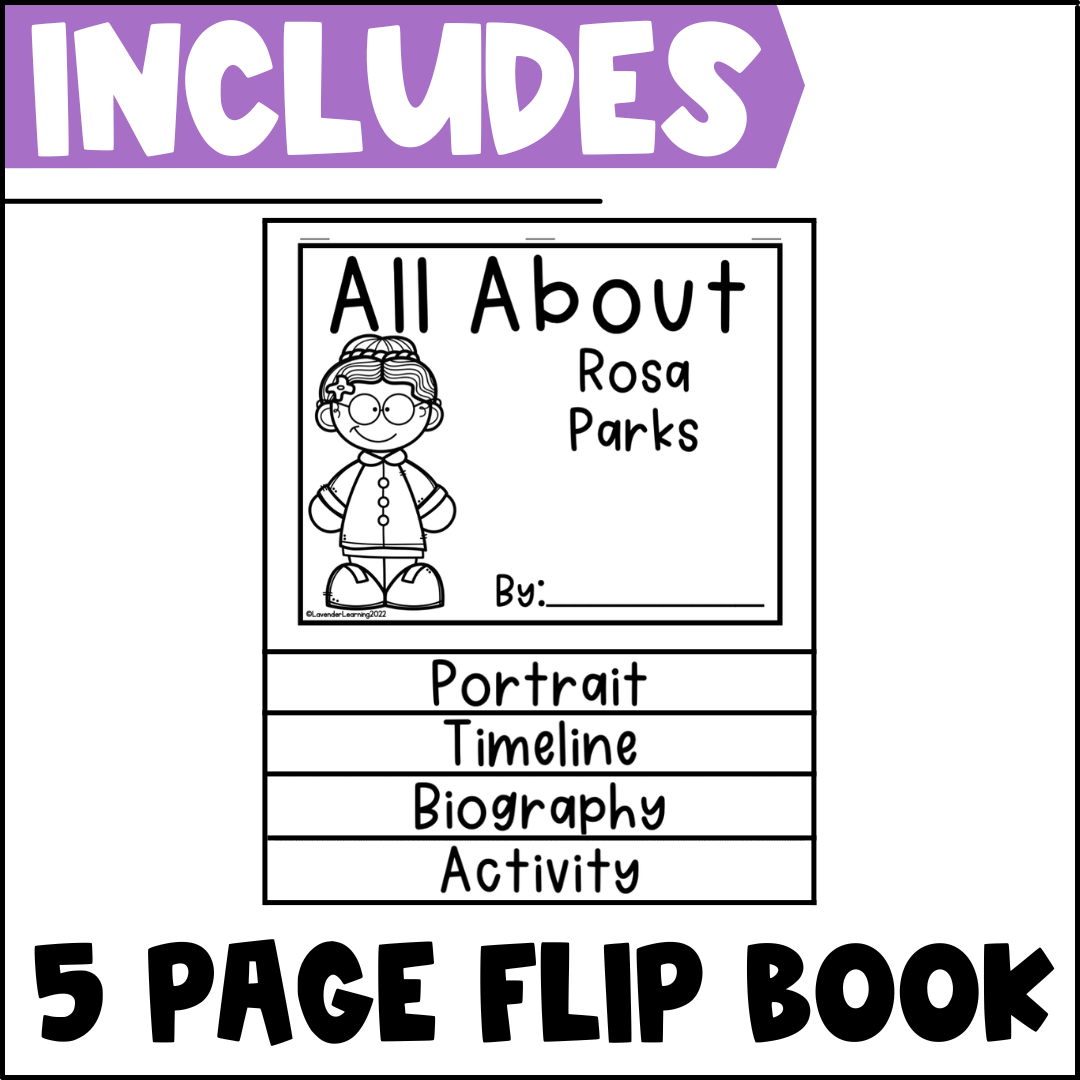 Rosa Parks Biography Activities Flip Book Report Black History Month Classful