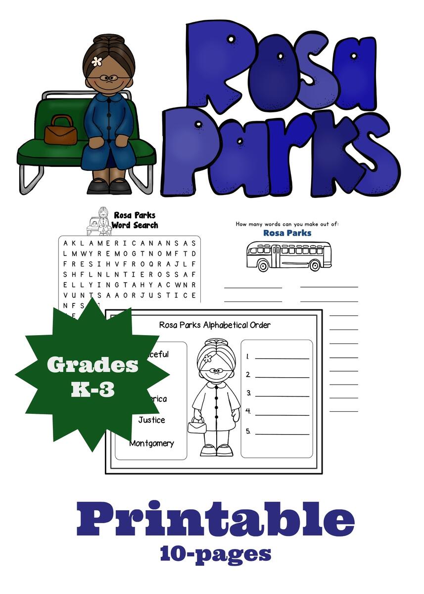 Rosa Parks Biography Activities Flip Book Report Black History Month Classful